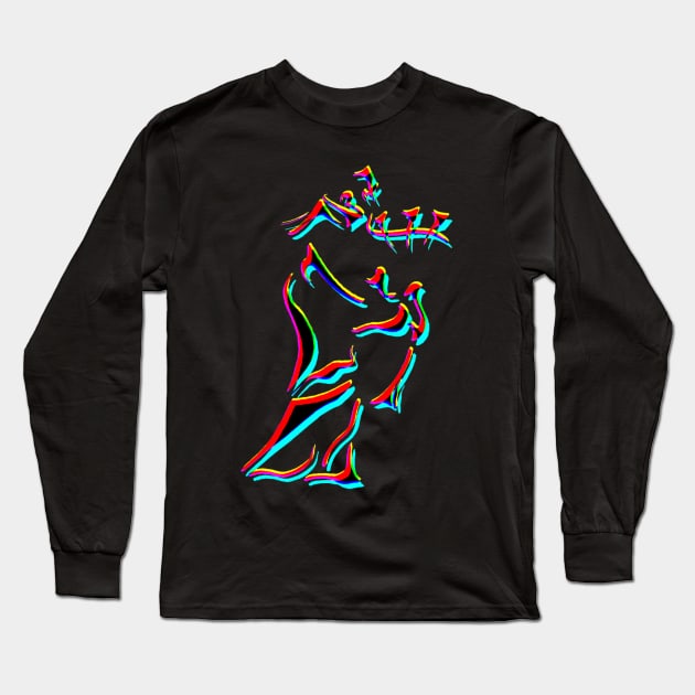 Psychedelic Bagpiper Long Sleeve T-Shirt by Lonely_Busker89